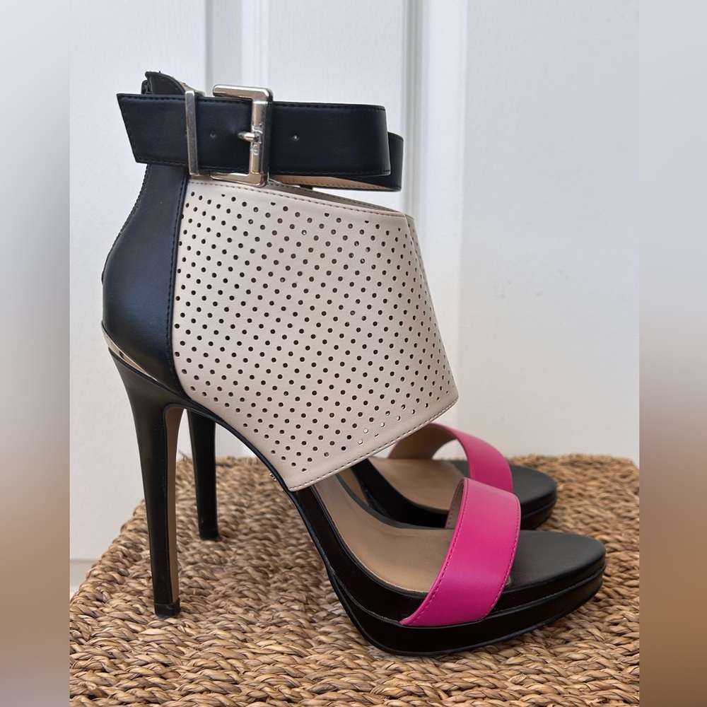 Juicy Couture Atarah Ice Heels Ankle‎ Strap Size 7.5M